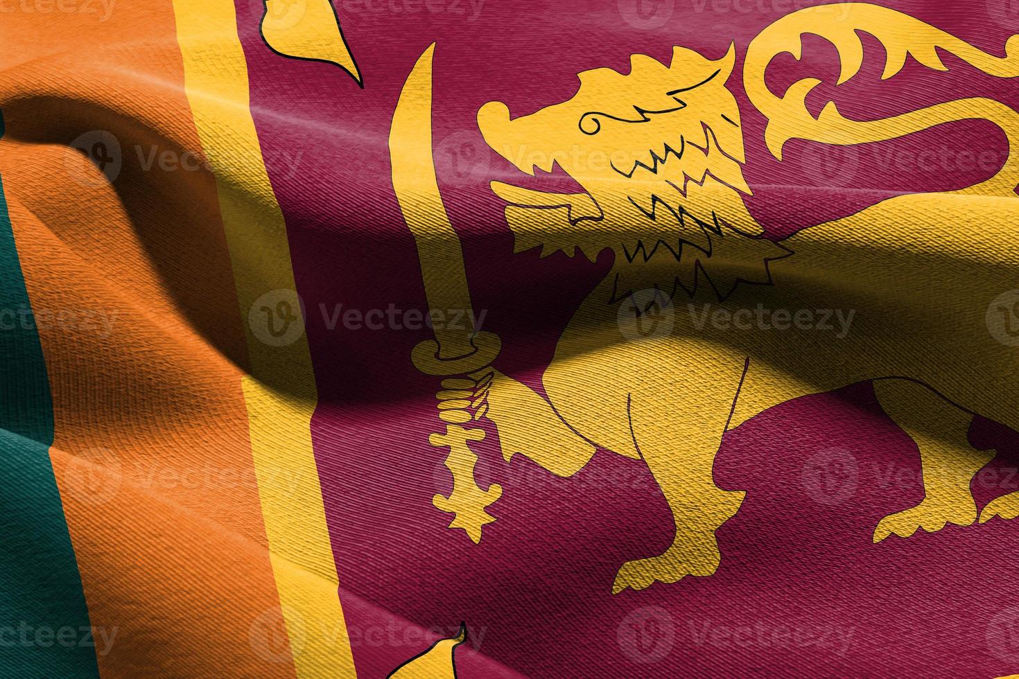3D illustration closeup flag of Sri Lanka photo