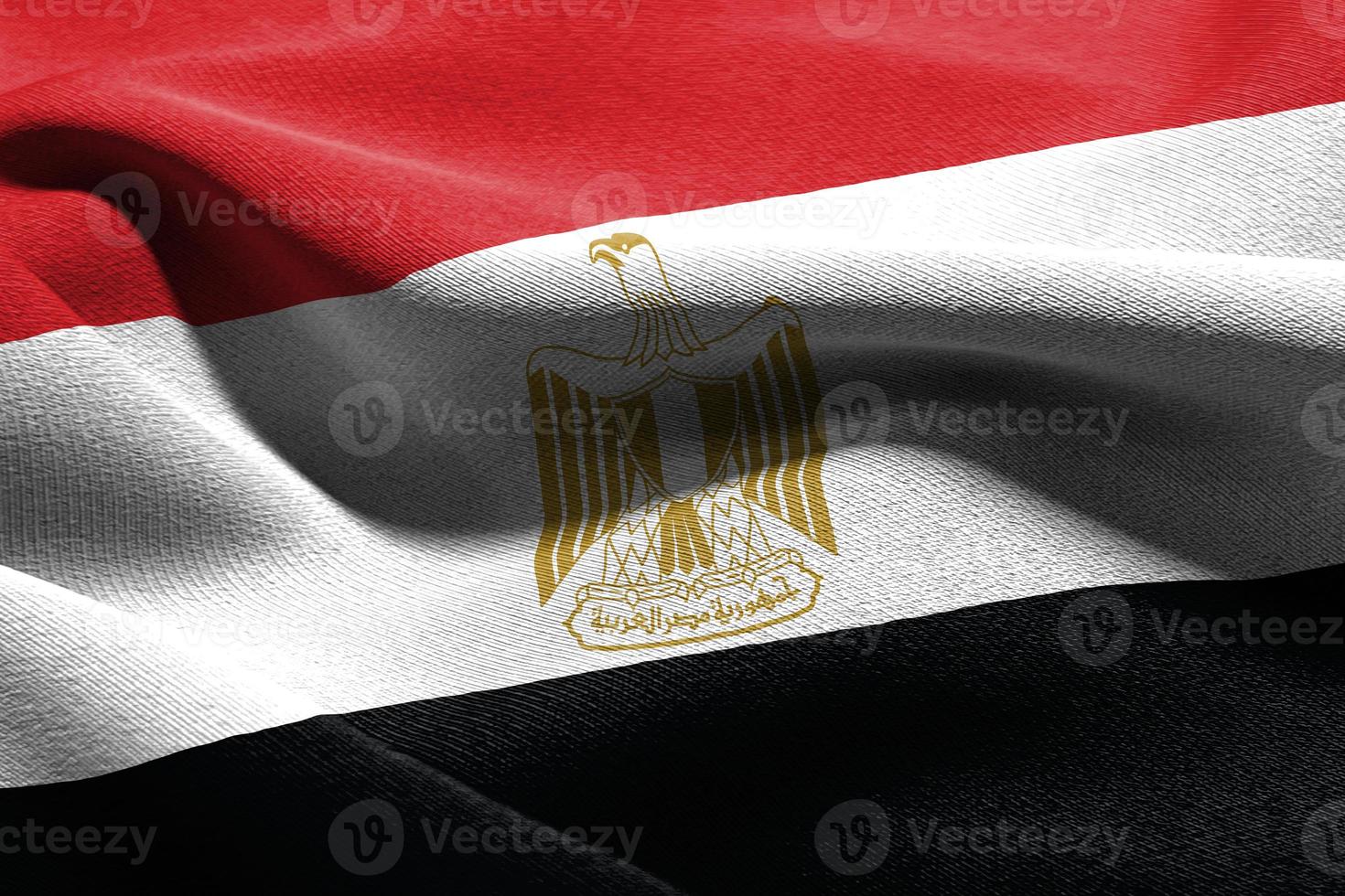 3D illustration closeup flag of Egypt photo