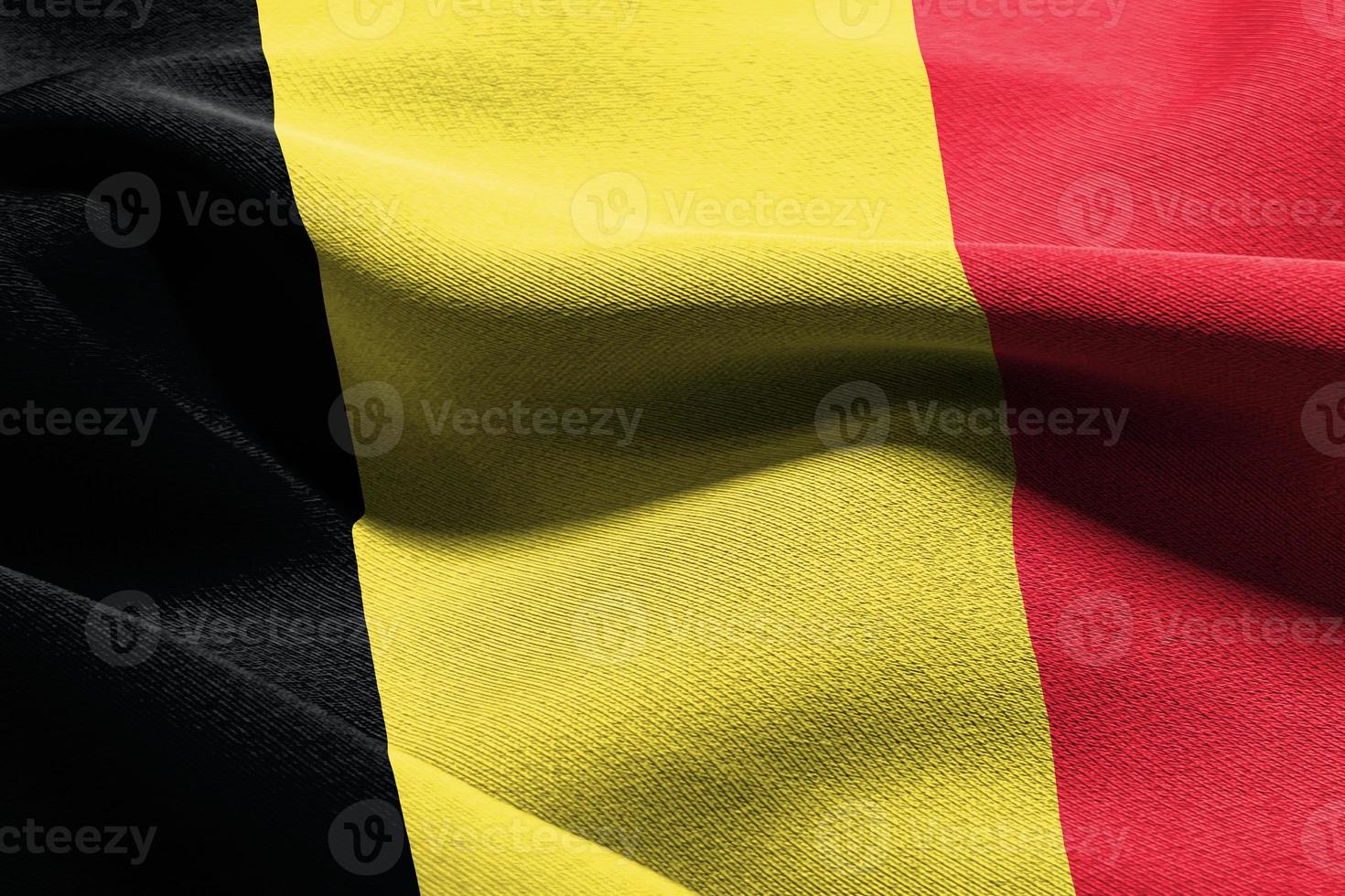 3D illustration closeup flag of Belgium photo