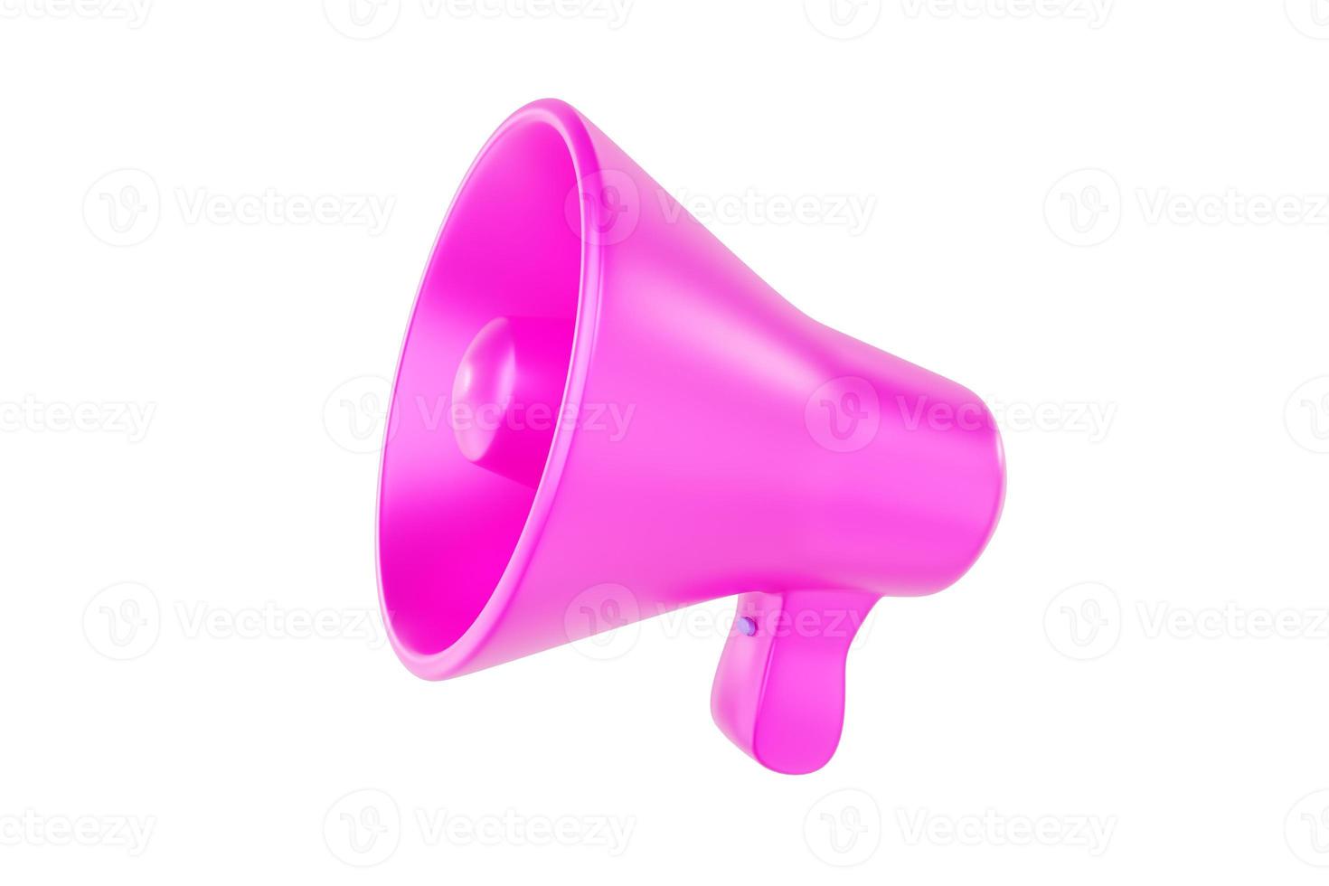 pink speaker or megaphone microphone speakerphone loud announce communication broadcasting 3d illustration icon isolated on background - clipping path photo