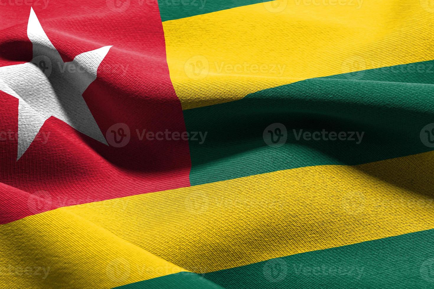 3D illustration closeup flag of Togo photo