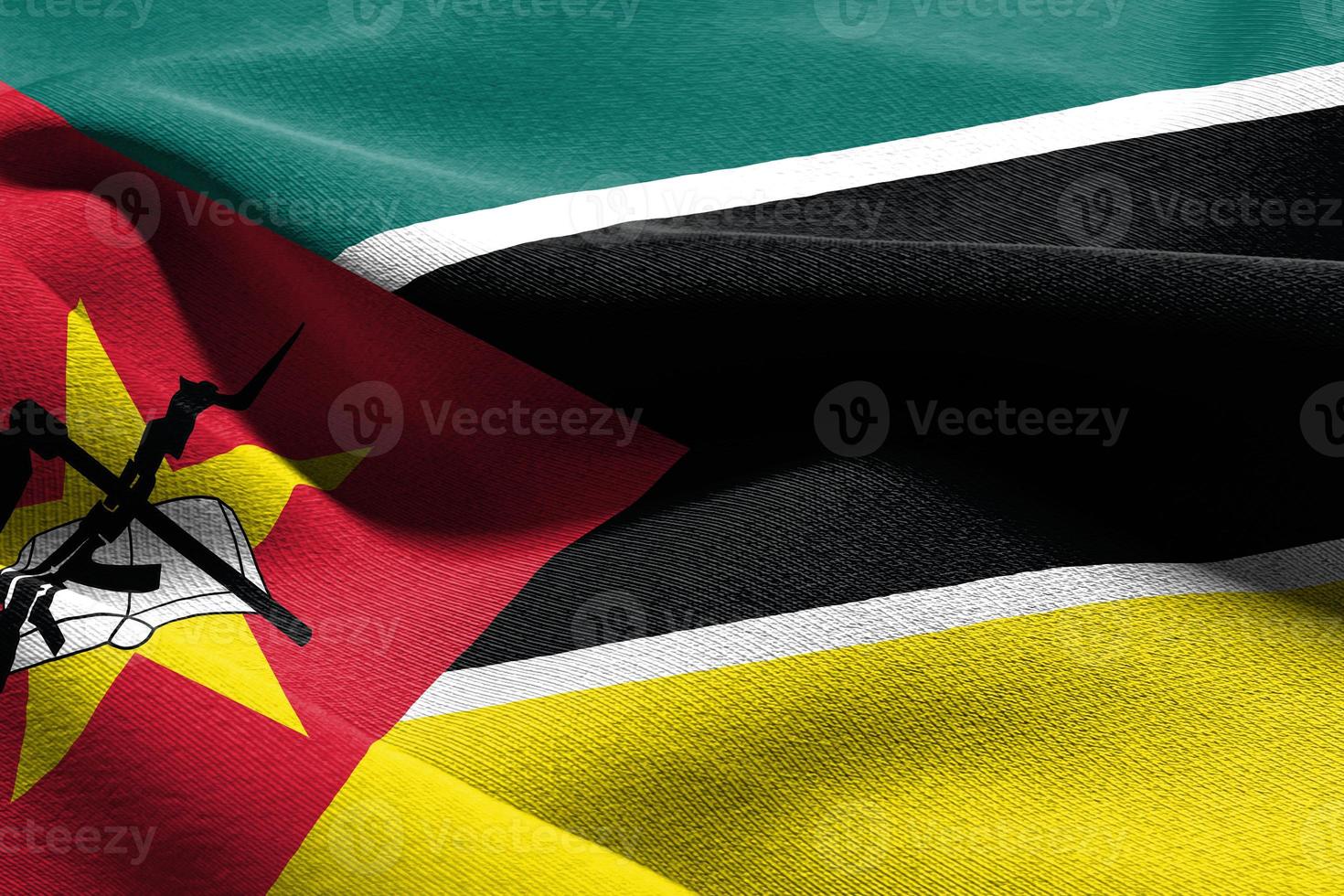 3d ilustración de cerca bandera de Mozambique foto