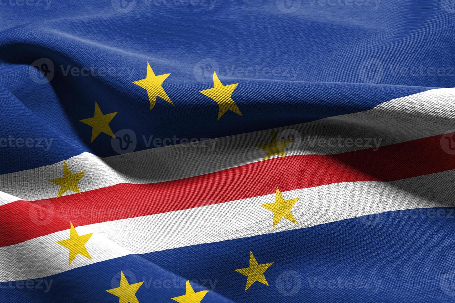 3D illustration closeup flag of Cape Verde photo
