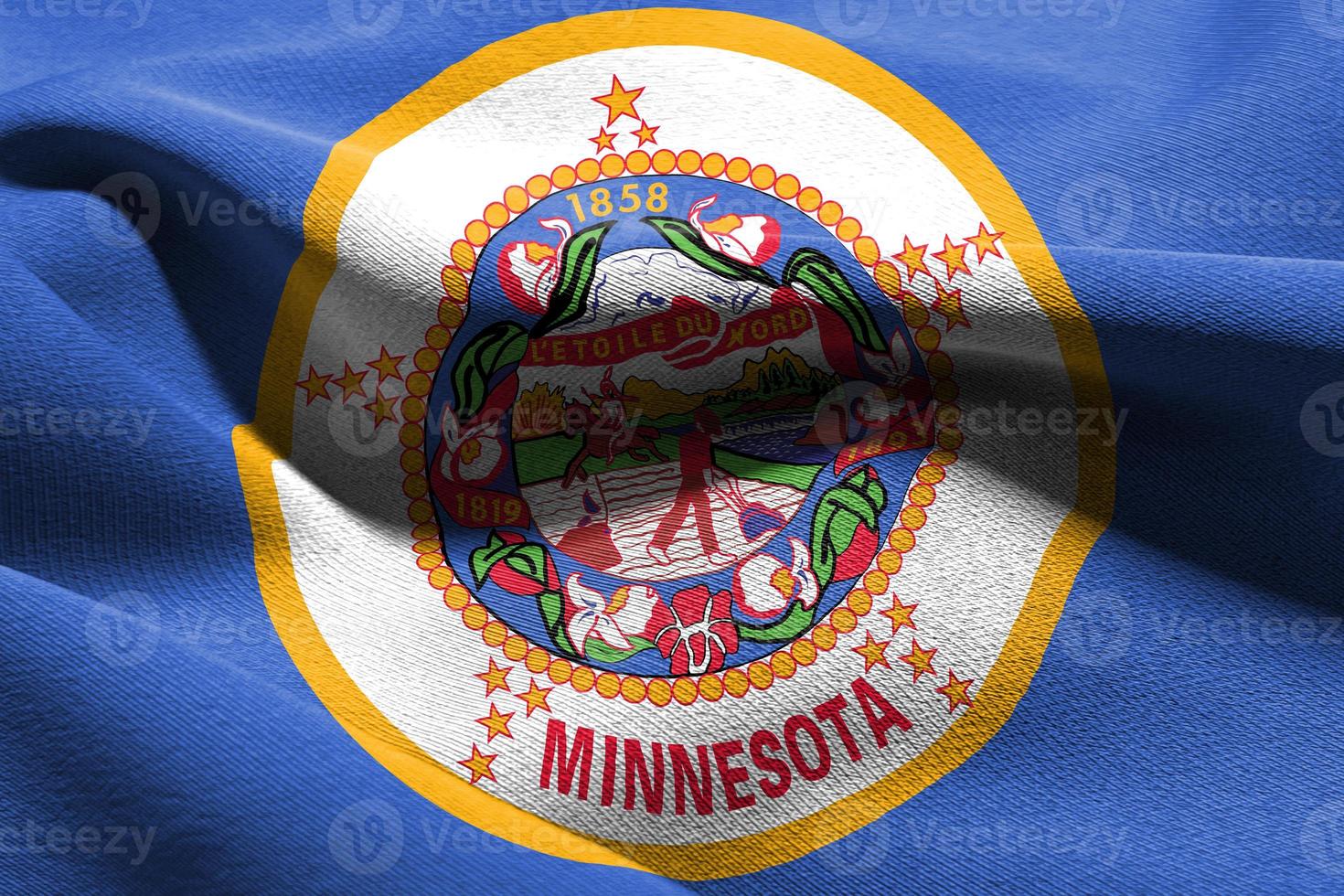 3D illustration flag of Minnesota is a state of United States. W photo