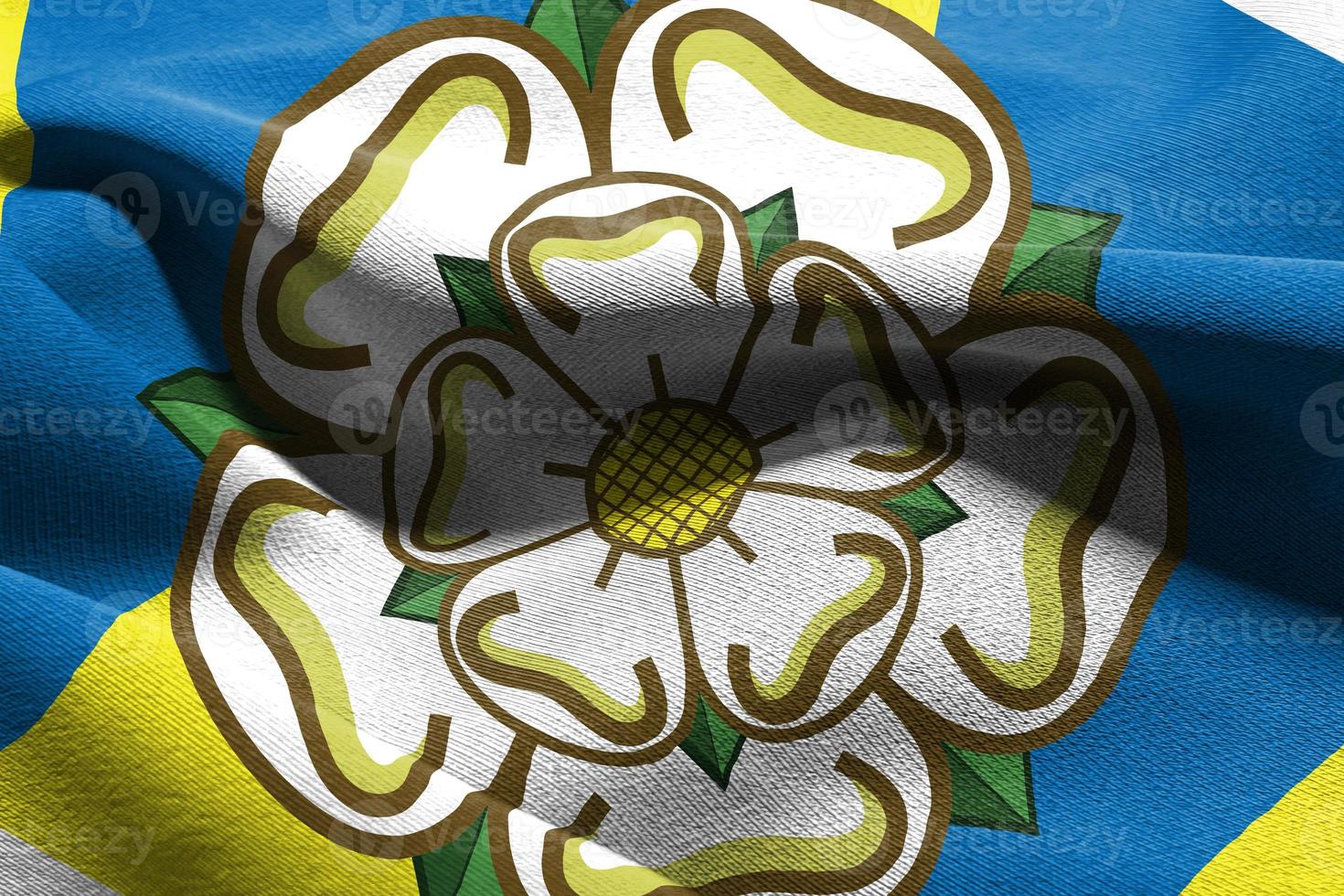 3D illustration flag of West Yorkshire is a region of England. W photo