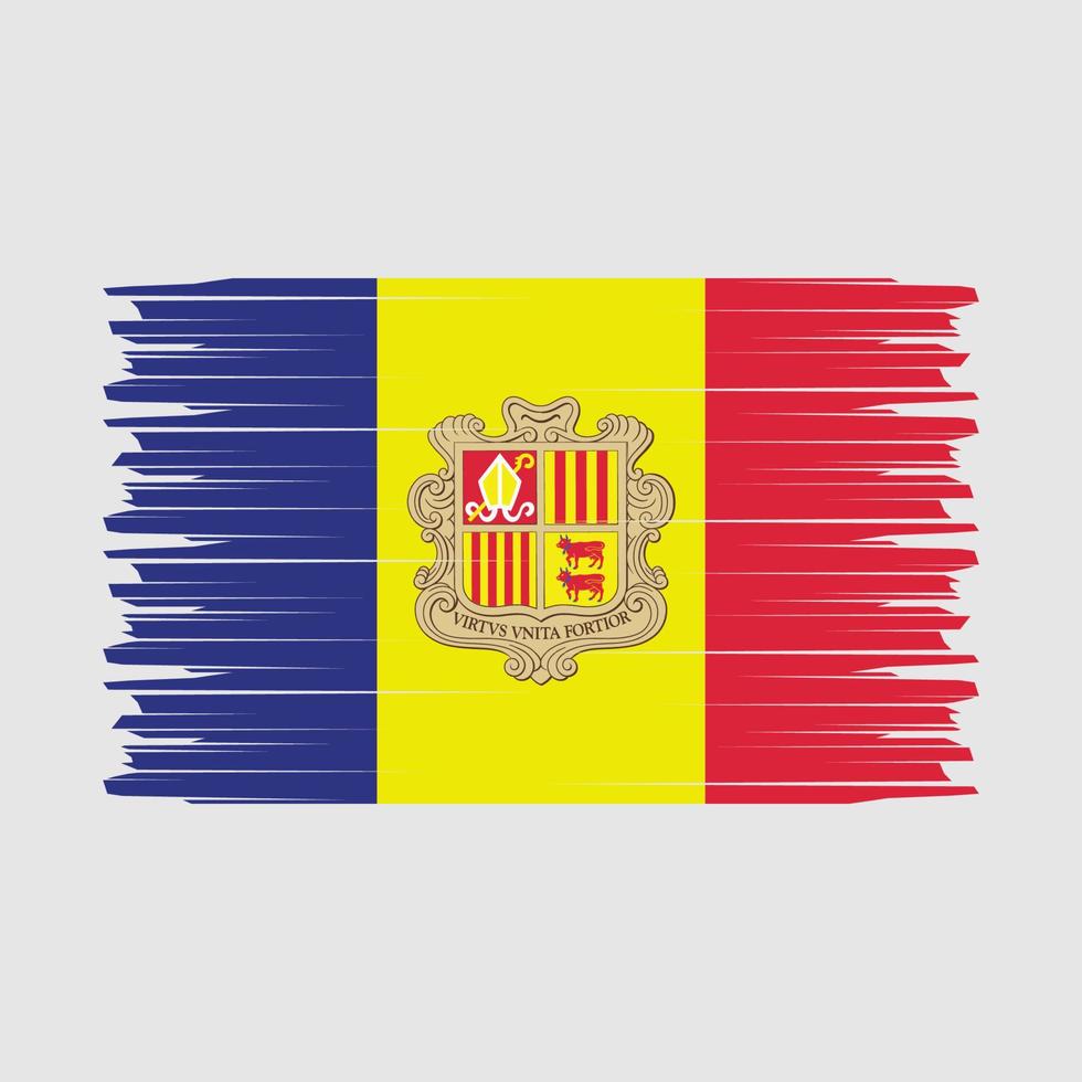 Andorra Flag Brush Vector