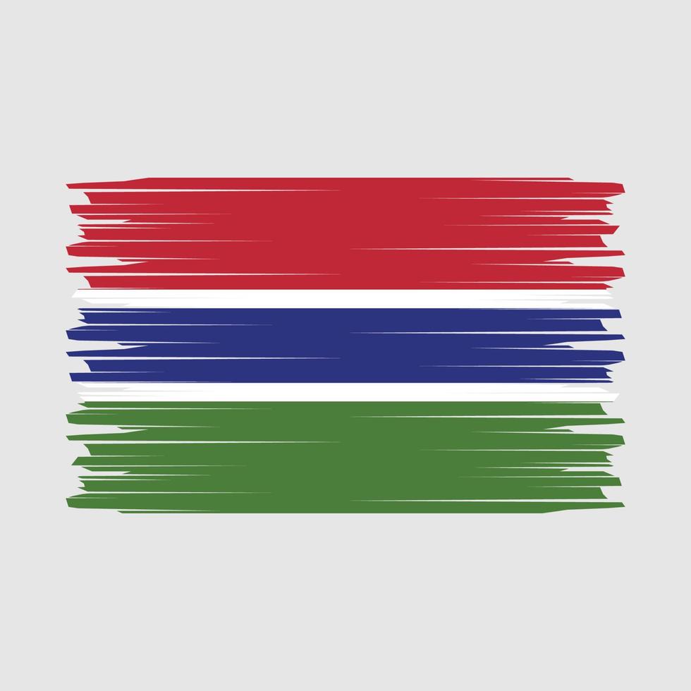 vector de pincel de bandera de gambia