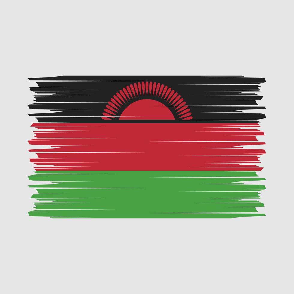 Malawi Flag Brush Vector