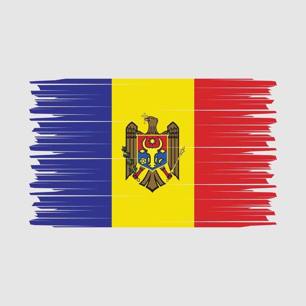 vector de pincel de bandera de moldavia