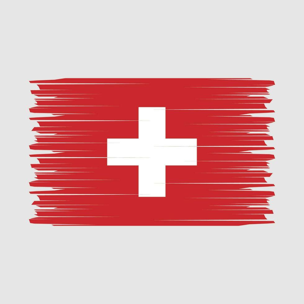 Switzerland Flag Brush Vector