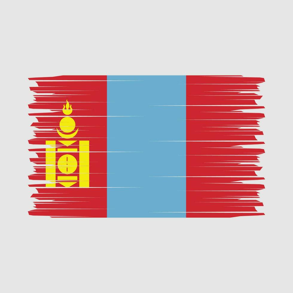 vector de pincel de bandera de mongolia