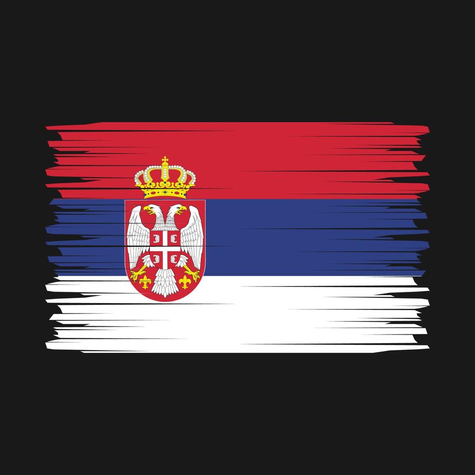 Serbia Flag Brush Vector