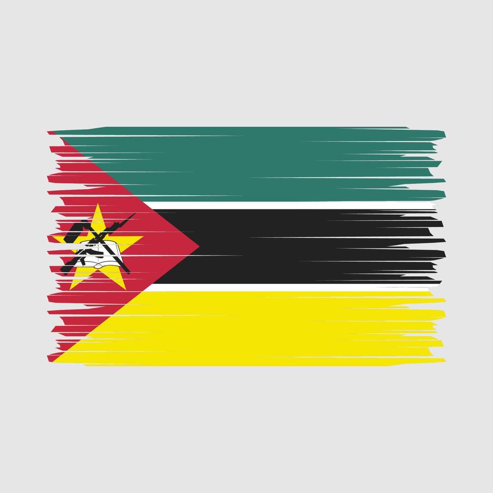 vector de pincel de bandera de mozambique