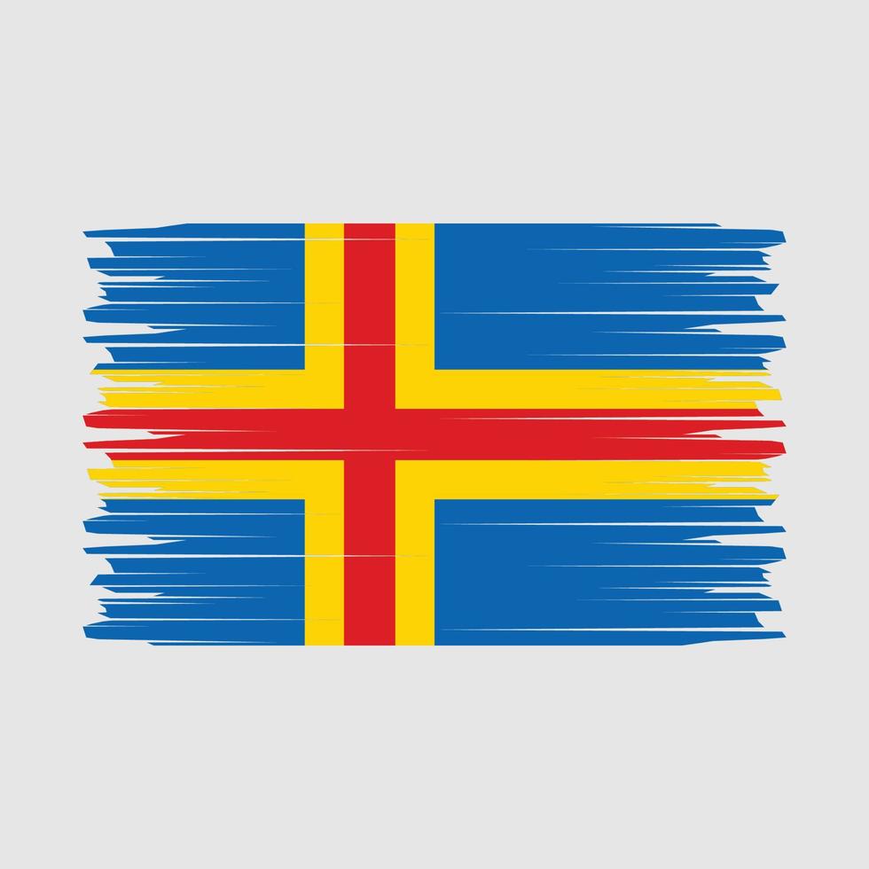 Aland Islands Flag Brush Vector