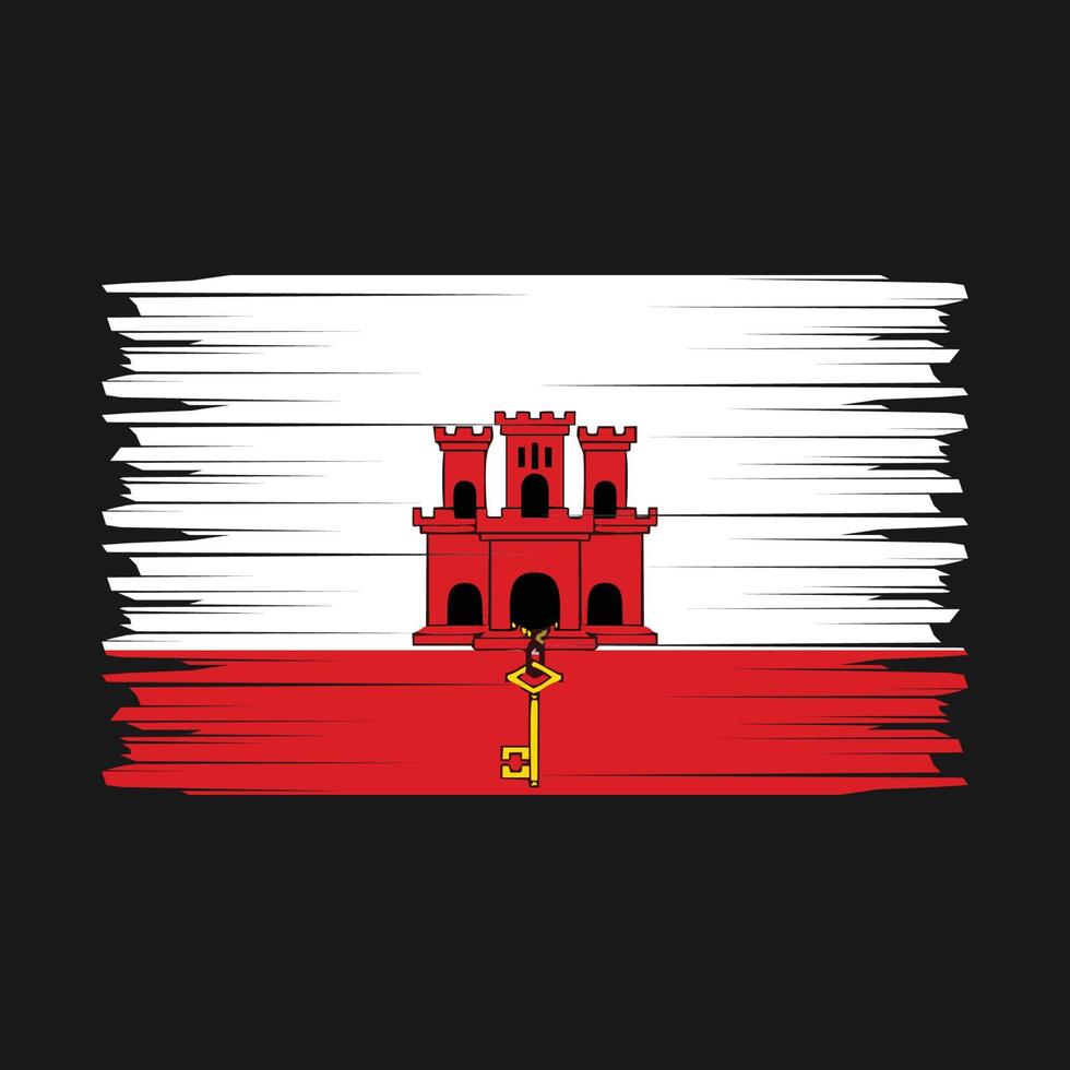 Gibraltar Flag Brush Vector