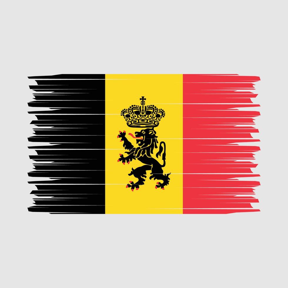 vector de pincel de bandera de bélgica