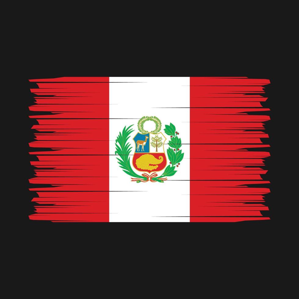 Peru Flag Brush Vector