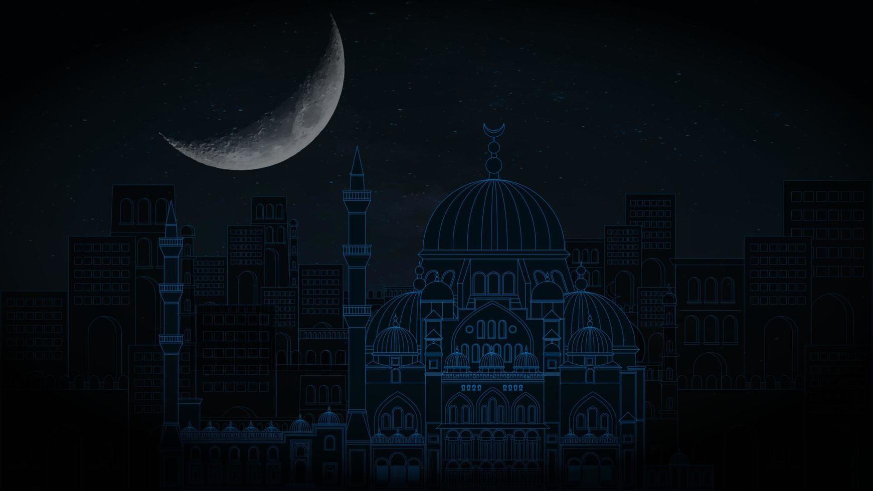 The illustration of Suleymaniye Mosque Wallpaper and Background. Istanbul Landmark. vector
