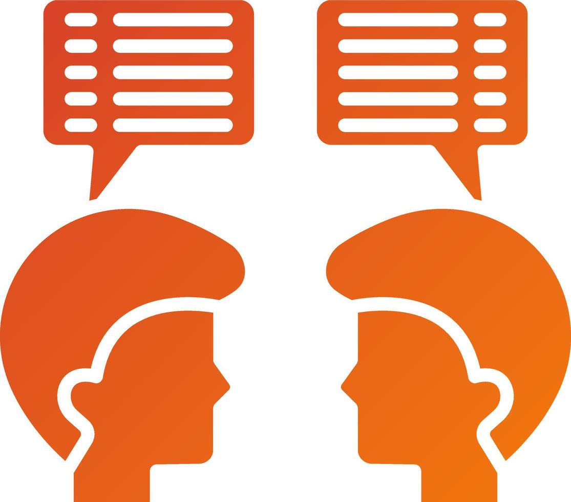 Face To Face Conversation Icon Style vector