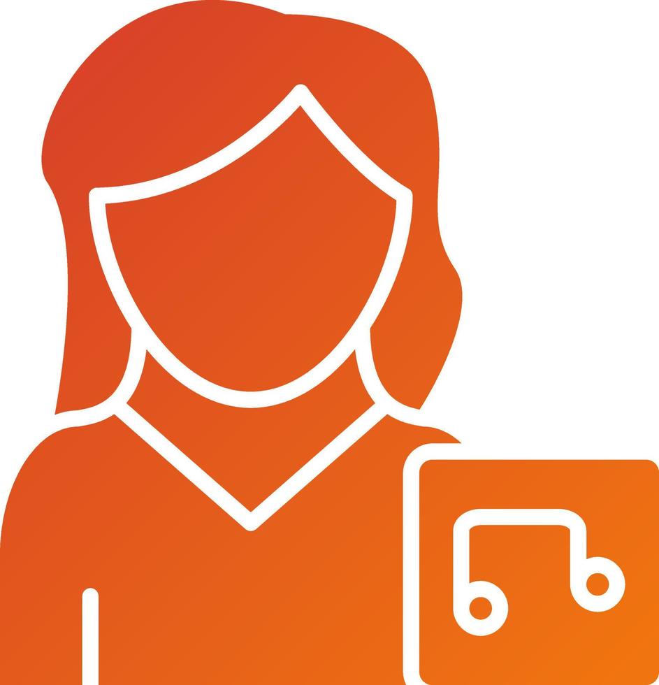Music Teacher Female Icon Style vector