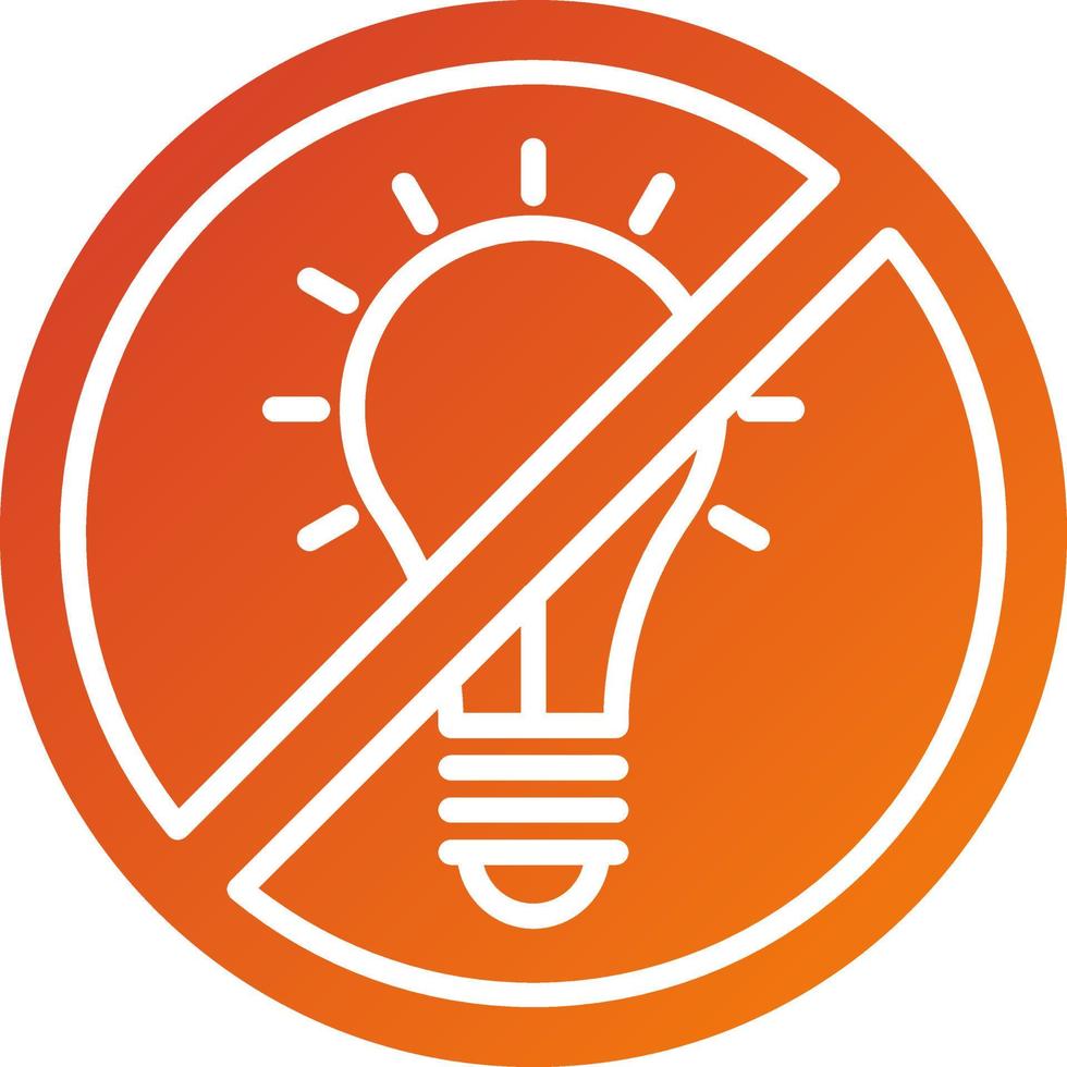No Incandescent Light Bulb Icon Style vector