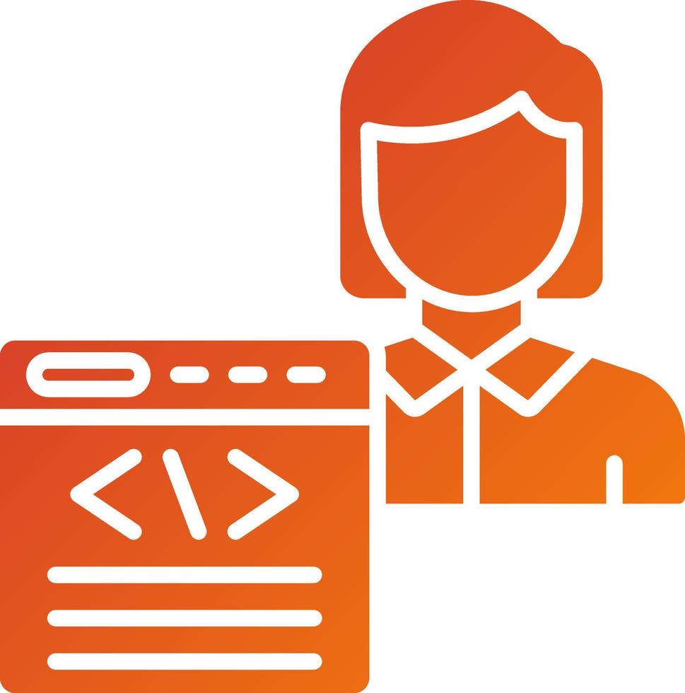 Citizen Developer Female Icon Style vector
