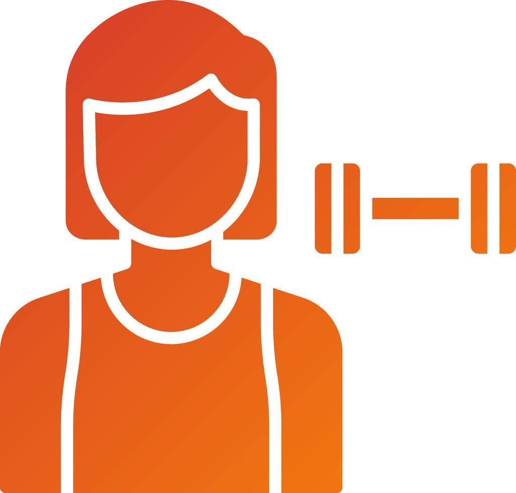 Fitness Trainer Female Icon Style vector
