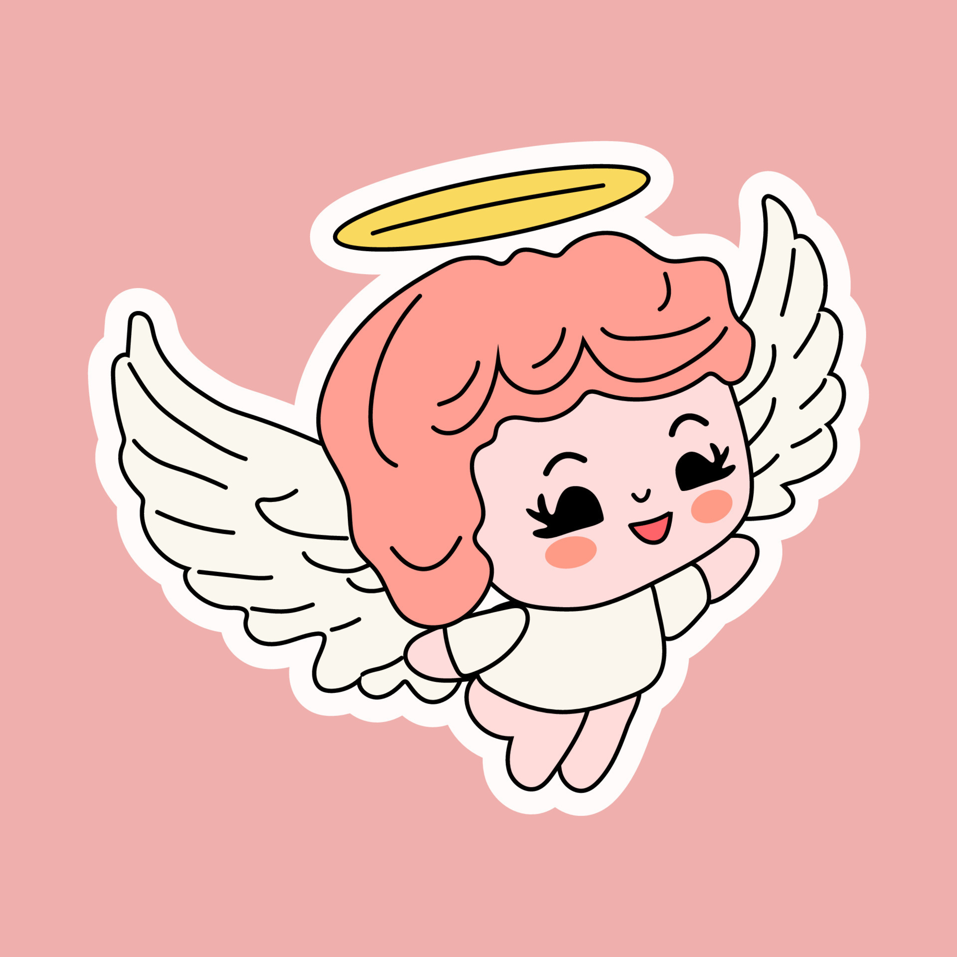 Cute cartoon angel . Vector illustration for mascot logo or sticker  21759501 Vector Art at Vecteezy