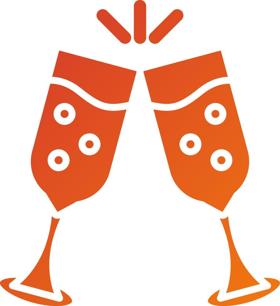 Champagne Glasses Icon Style vector