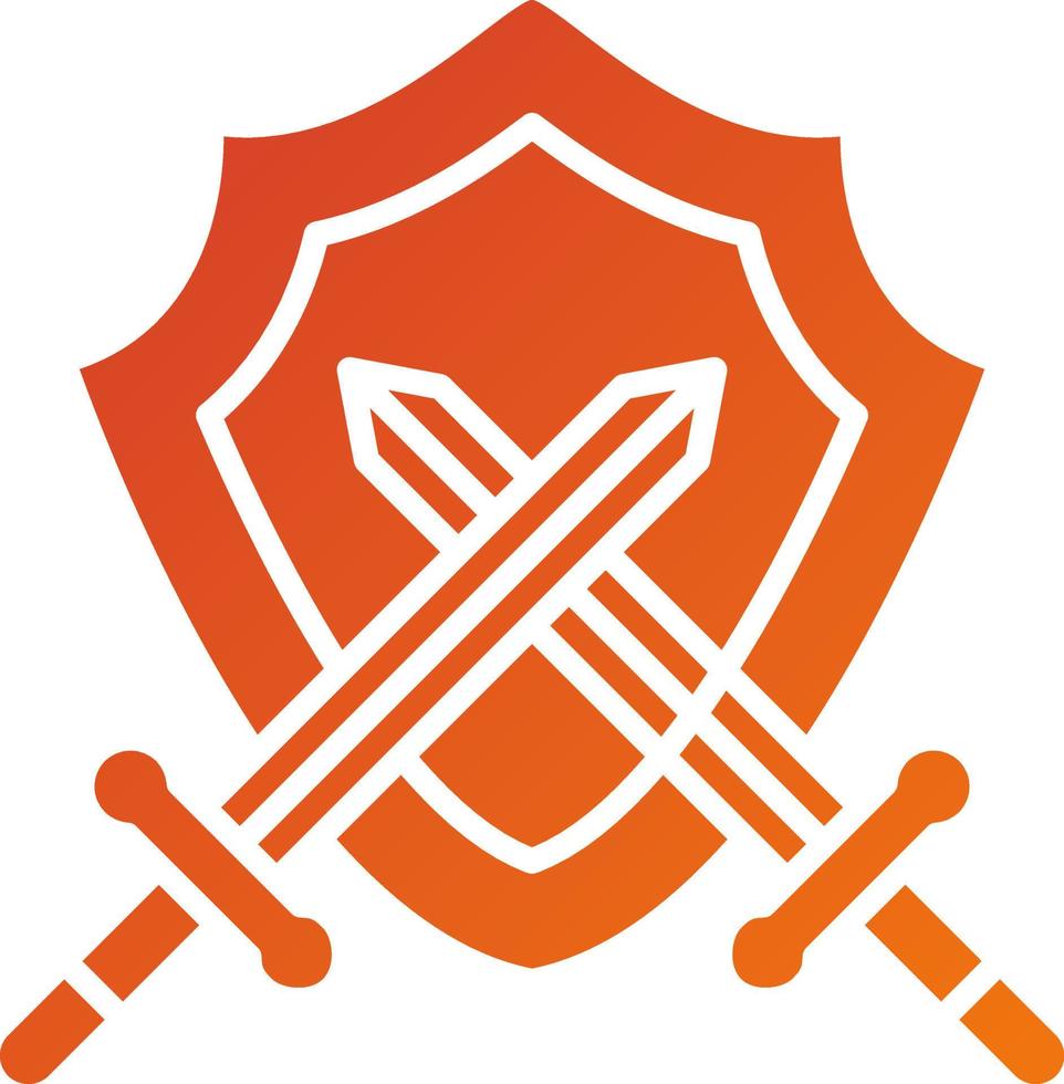 Two Swords And Shield Icon Style vector