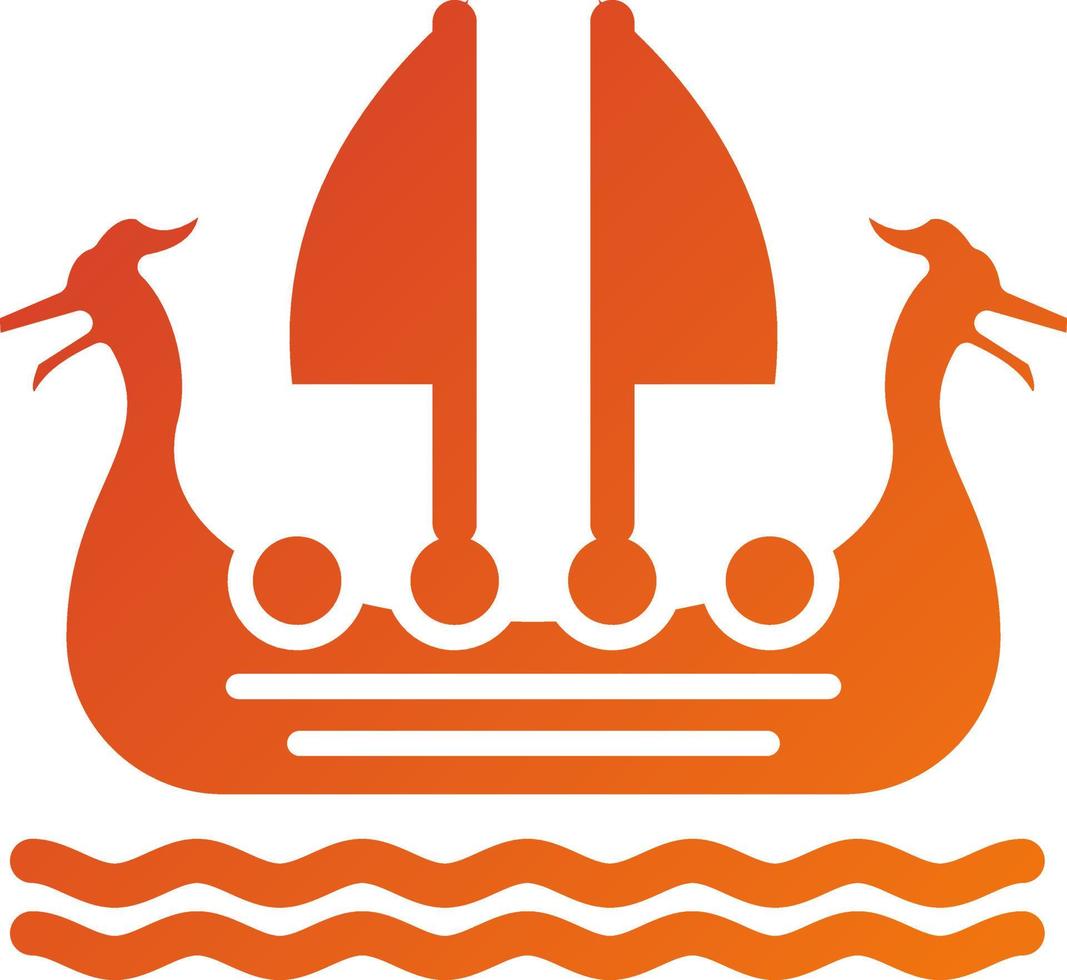 Viking Ship Icon Style vector