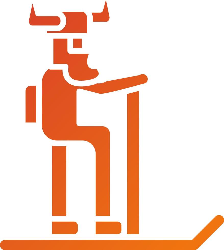 vikingo esquiar icono estilo vector
