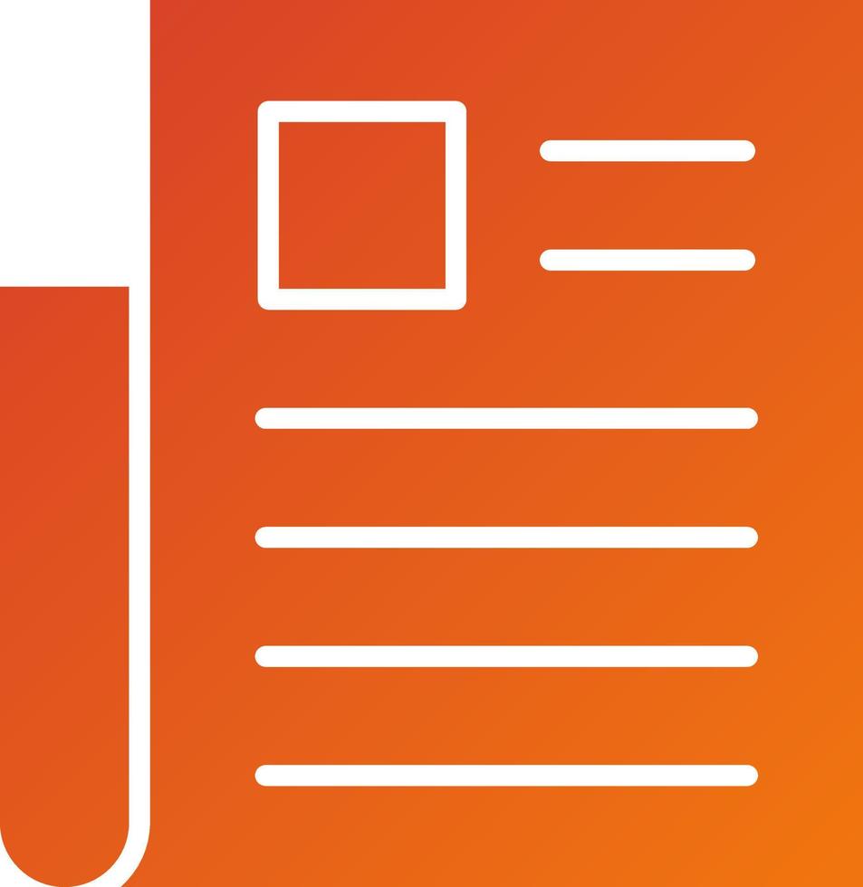 Newspaper Article Icon Style vector