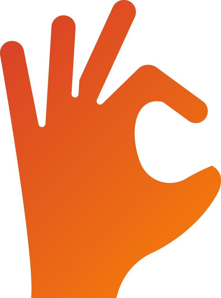 Okay Hand Sign Icon Style vector