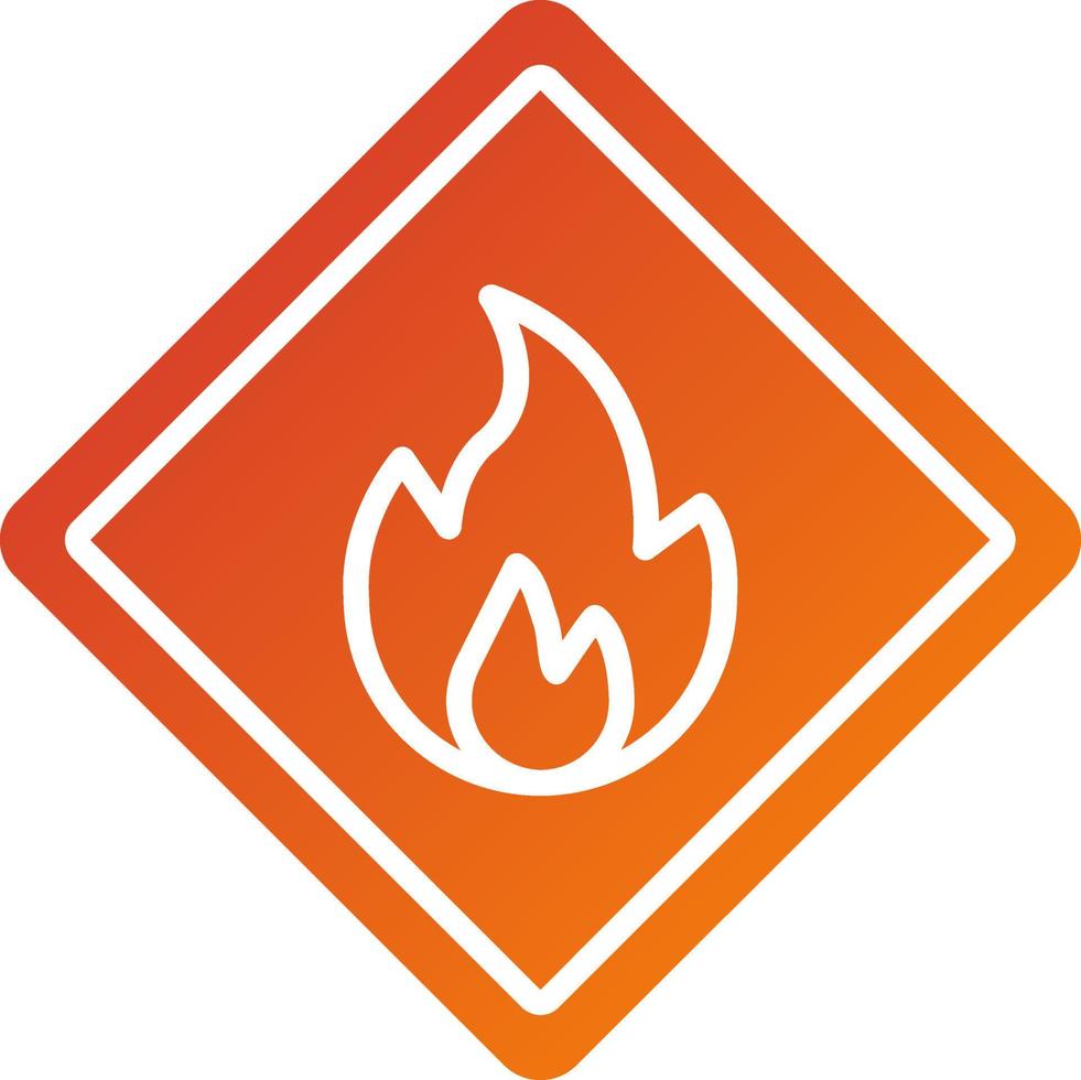 fuego peligro icono estilo vector