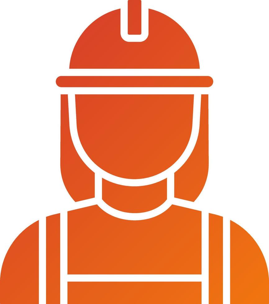 Builder Female Icon Style vector