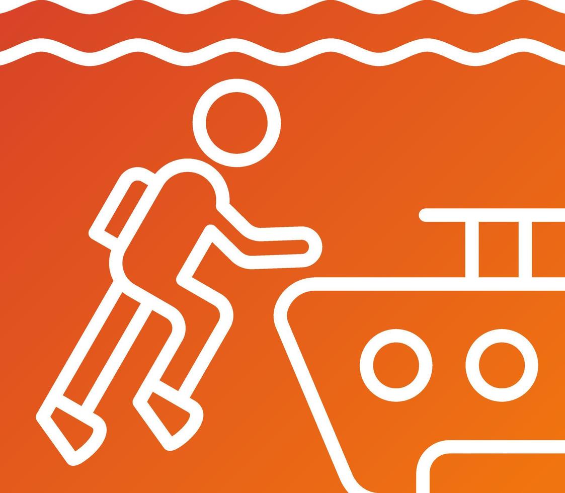 Wreck Diving Icon Style vector