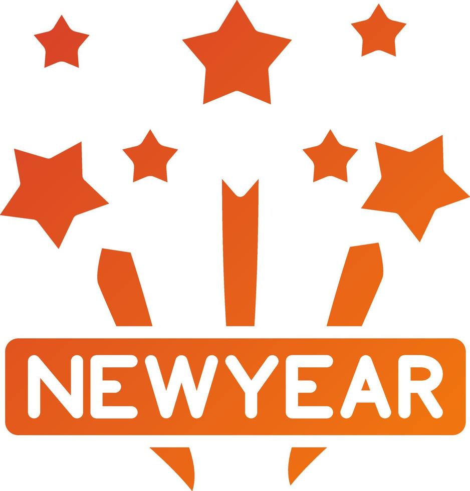 nuevo año celebracion icono estilo vector