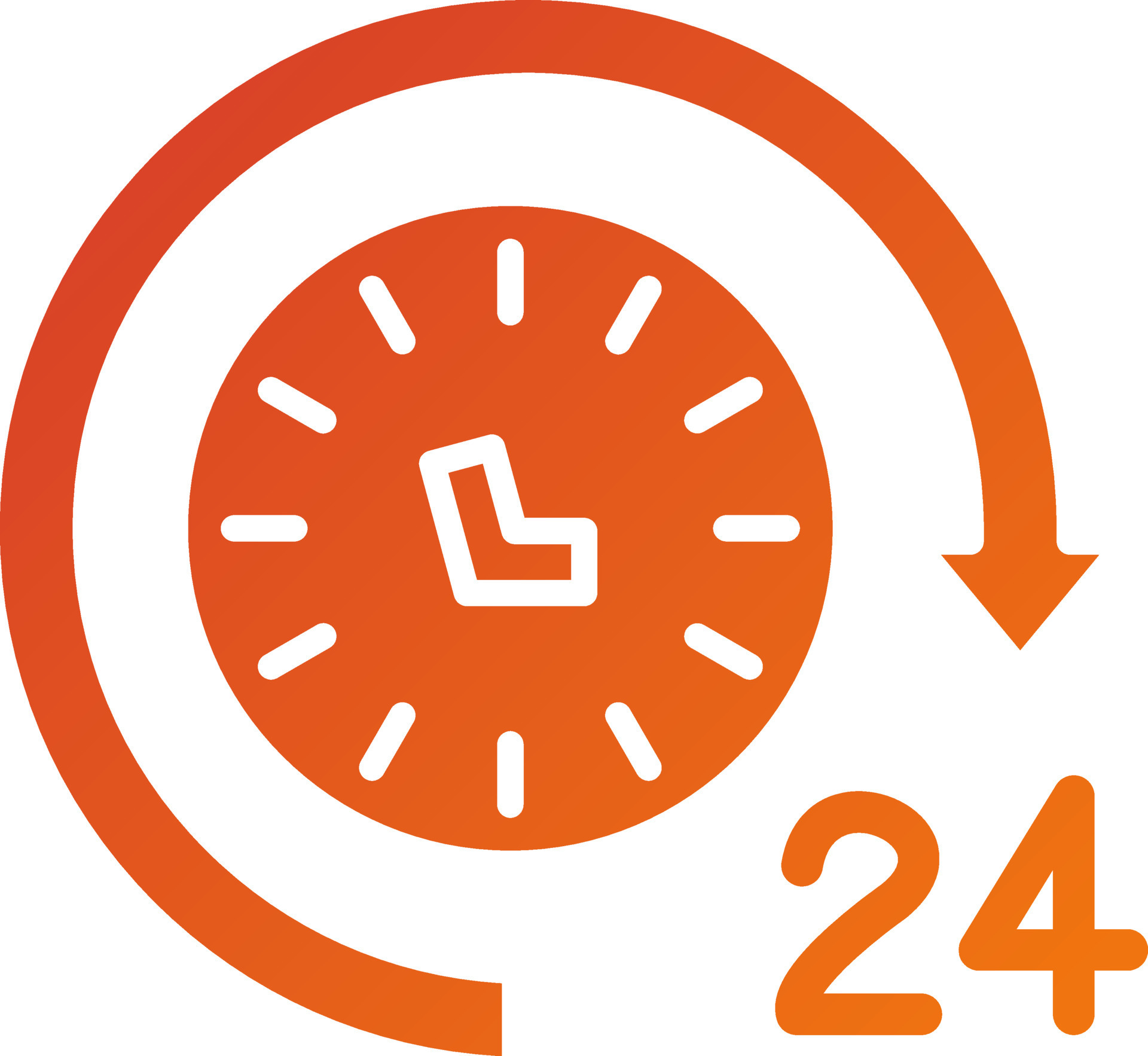 Round The Clock Icon Style 21761446 Vector Art at Vecteezy