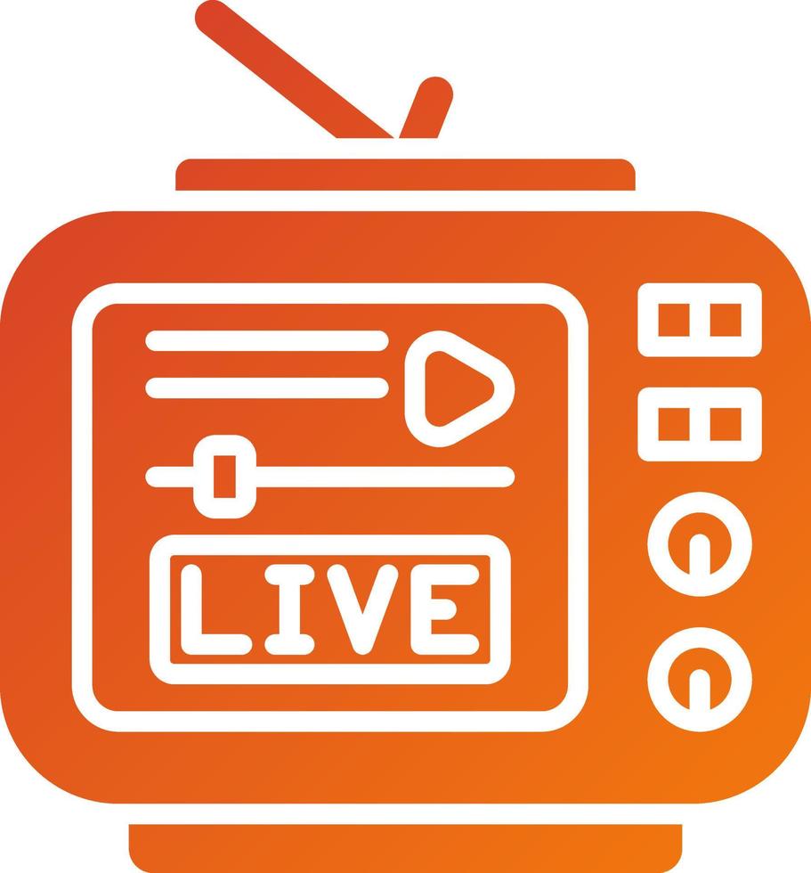 Live Tv Icon Style vector