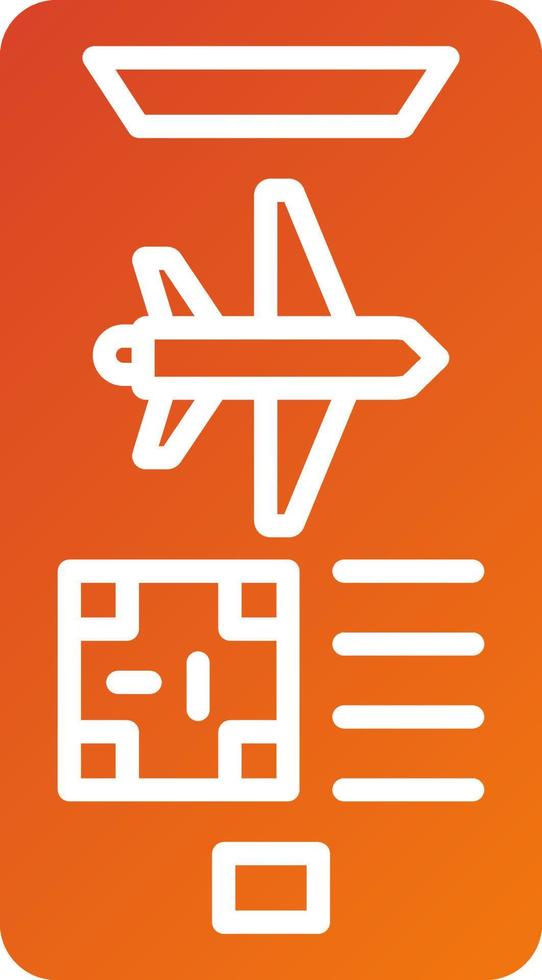 Mobile Boarding Pass Icon Style vector