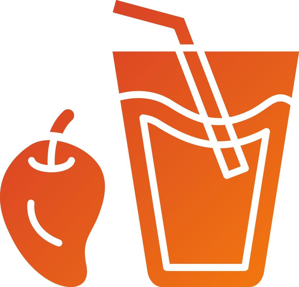 estilo de icono de jugo de mango vector