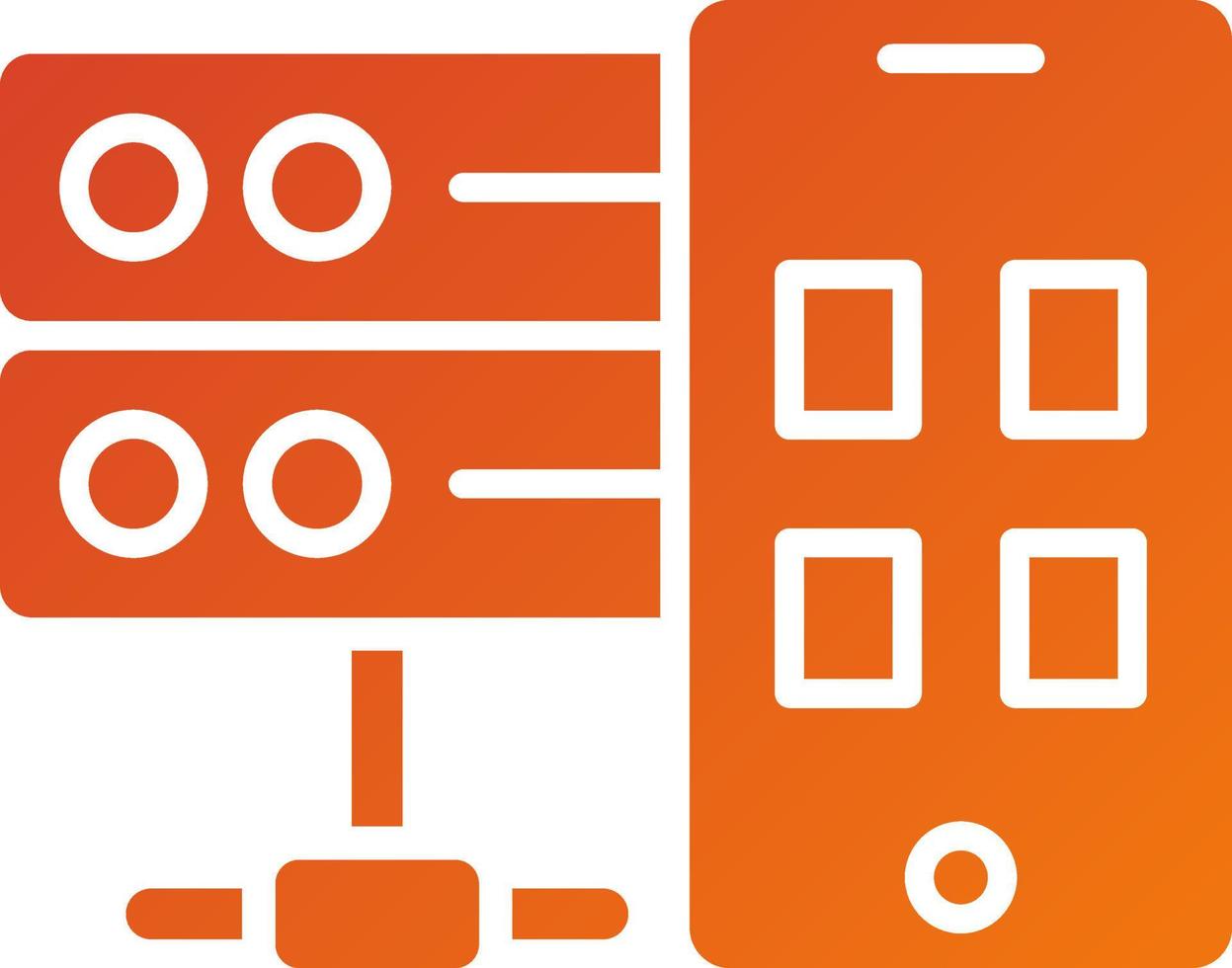 Smartphone Database Icon Style vector