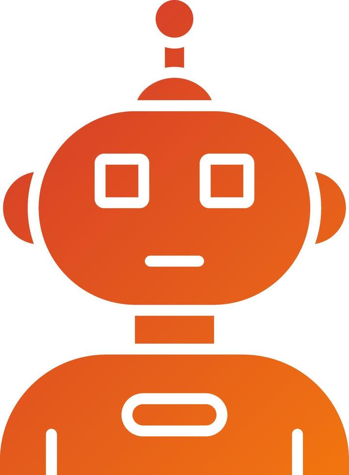 estilo de icono de robot humanoide vector