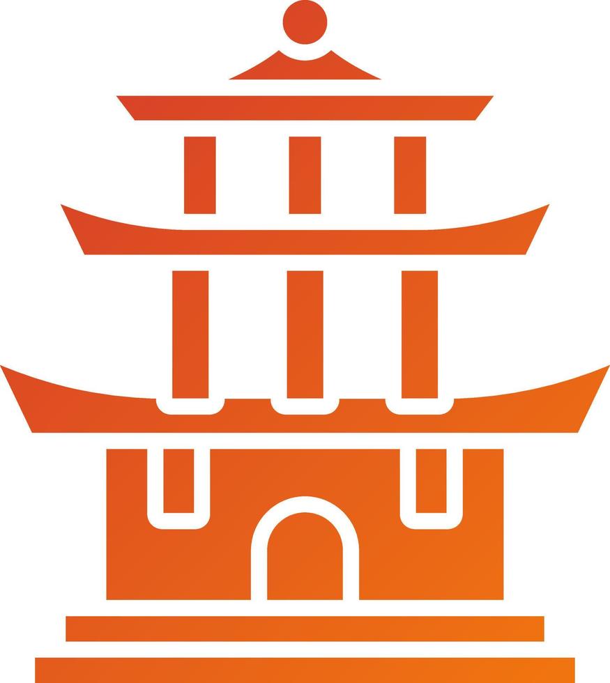 estilo de icono de pagoda vector