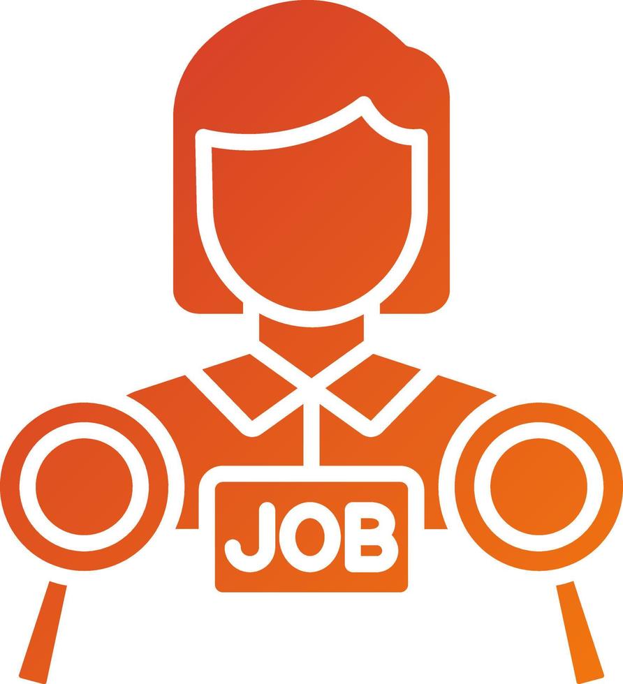 Job Seeker Female Icon Style vector