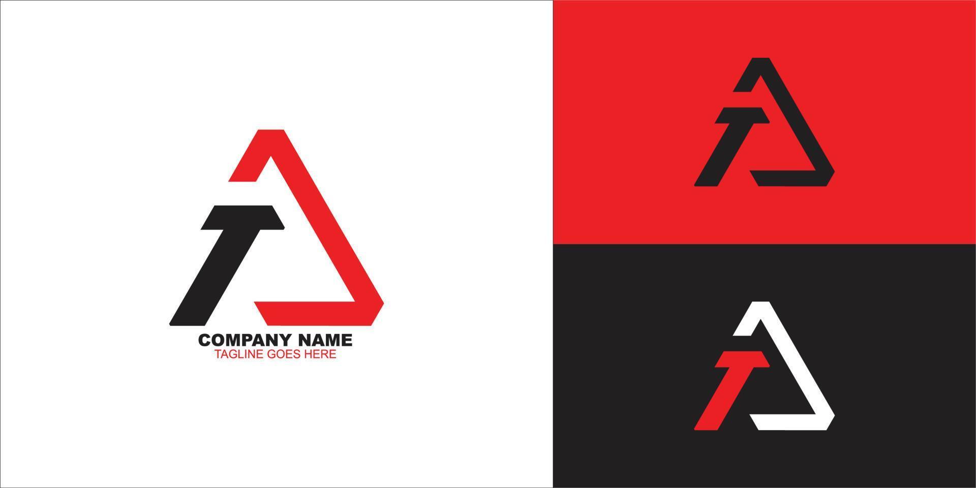 letter Ta triangle logo design vector illustration template