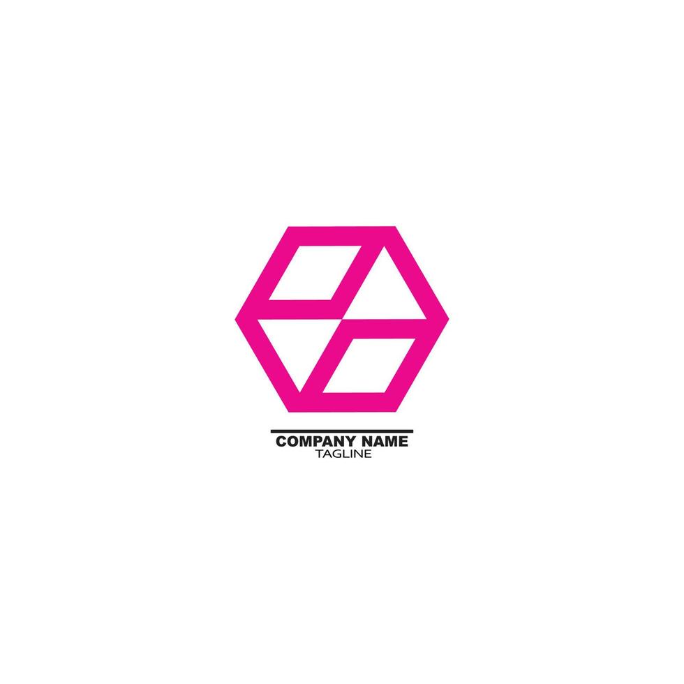 Abstract hexagon logo design vector