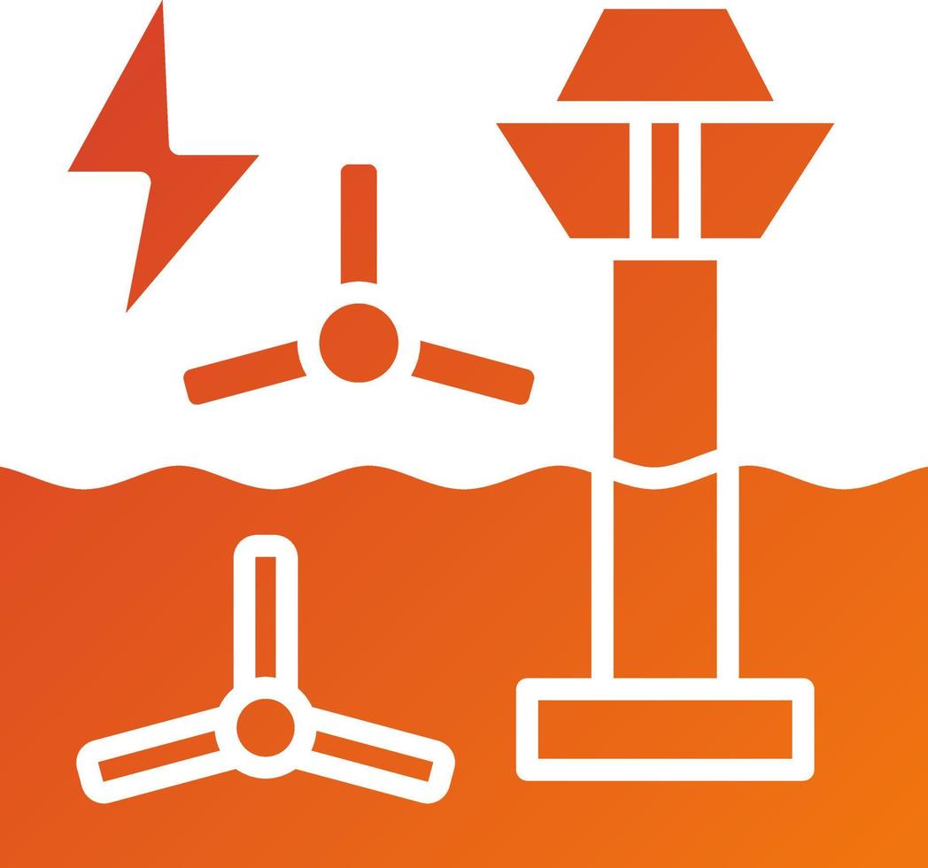 Tidal Power Icon Style vector