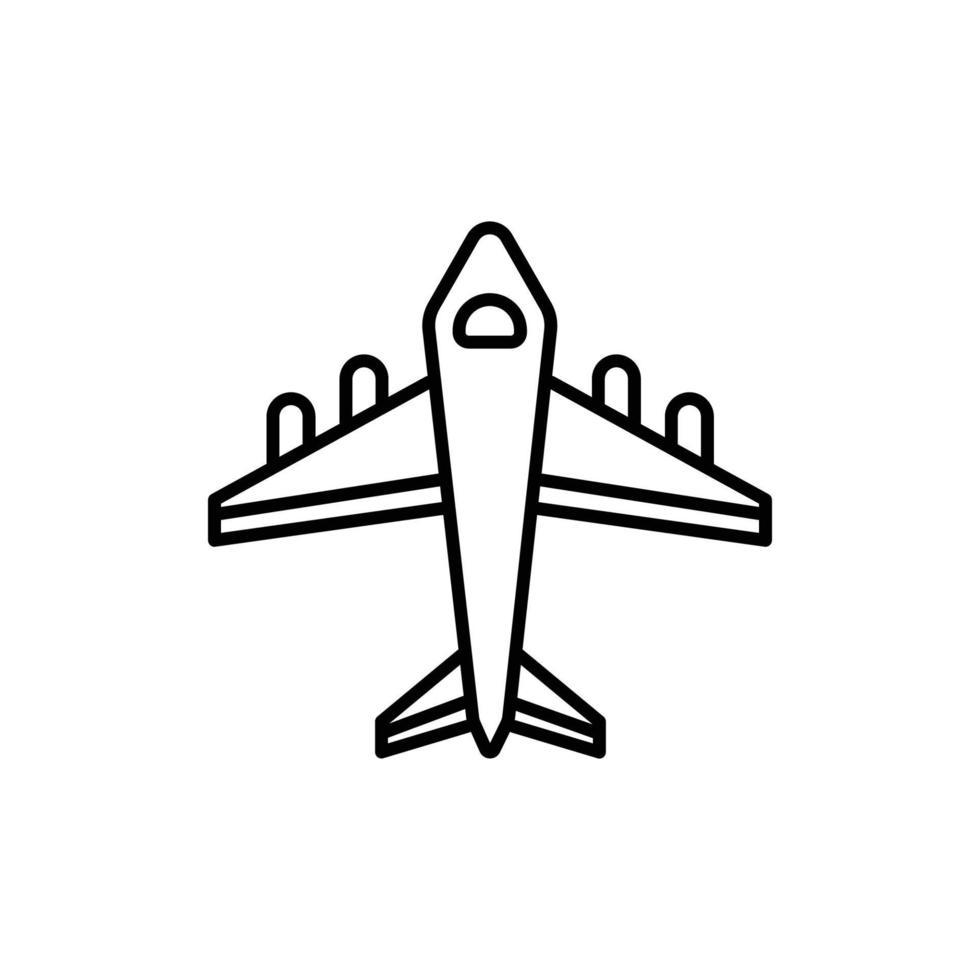 avión icono. contorno icono vector